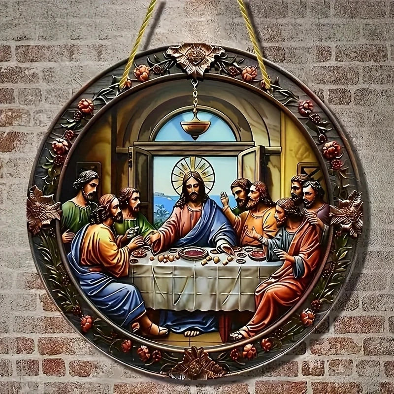 A Santa Ceia em estilo vitral