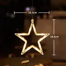 enfeite de janela de natal estrela com led