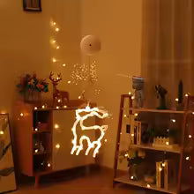 enfeite de janela led rena