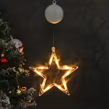 enfeite de natal iluminado com ventosa formato estrela