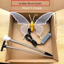 borboleta de led 30 cm com estaca para jardim