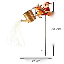 medidas da estaca solar regador papai noel com 82 cm
