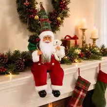 Papai Noel Sentado de Tecido 40 cm com Pernas Pendentes - foto 6