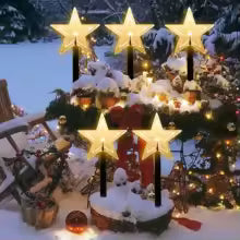 kit 5 estacas solares de natal modelo estrela