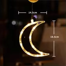 enfeite de janela de natal lua com led