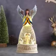 Caixa de Música de Natal Anjo com Luz e Globo de Neve - foto 8
