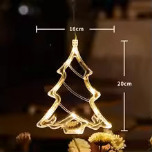 enfeite de janela de natal arvore com led