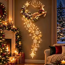 luz de parede de natal modelo rena