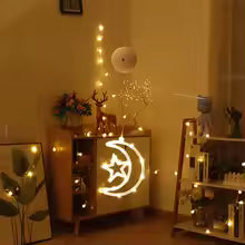enfeite de janela led lua