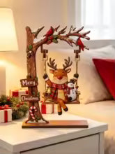 Enfeite de Mesa de Natal em Madeira com Balanço - foto 9