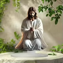 enfeite de acrílico jesus em oração para mesa