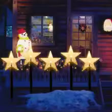 Kit 5 Estacas Solares de Natal para Jardim com 8 Modos - foto 10
