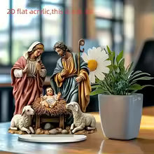 Enfeite de Presépio Sagrada Família em Acrílico para Mesa - foto 12