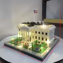 casa branca de blocos de montar micro iluminada