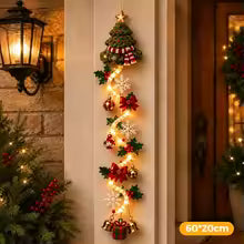 faixa de porta de natal iluminada arvore de natal