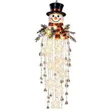 cascata de luz de natal modelo boneco de neve