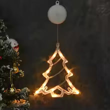 enfeite de natal iluminado com ventosa formato árvore de natal