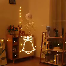 enfeite de janela led sino