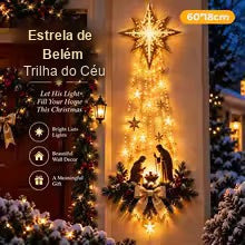 modelo estrela de belem de decoracao de parede iluminada