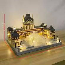 museu do louvre de blocos de montar com led