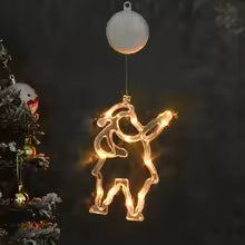 enfeite de natal iluminado com ventosa formato papai noel