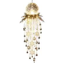 cascata de luz de natal modelo globo dourado