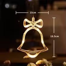 enfeite de janela de natal sino com led