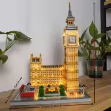 big ben de blocos de montar micro iluminado