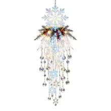 cascata de luz de natal modelo floco de neve