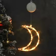 enfeite de natal iluminado com ventosa formato lua