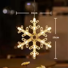 enfeite de janela de natal floco de neve com led