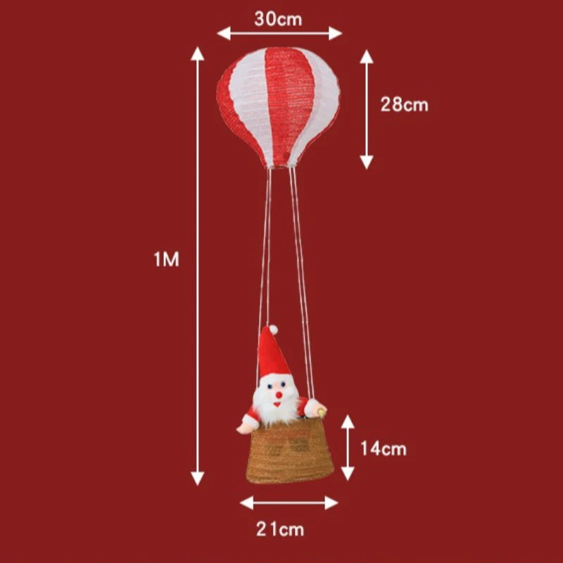 medidas do balao do papai noel iluminado com 1 m de altura