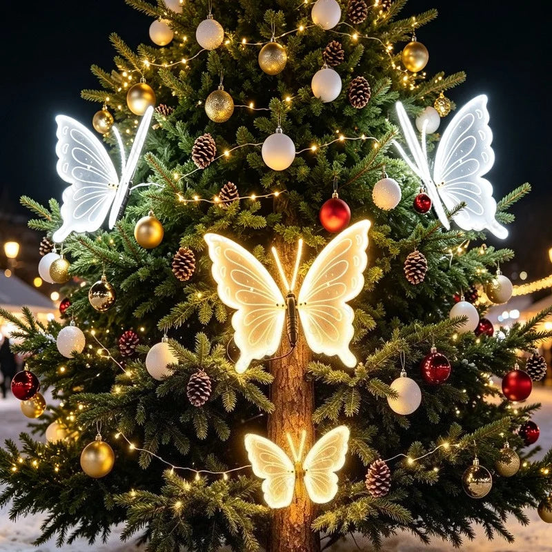 Borboleta LED Decorativa com Asas em Movimento e Suporte