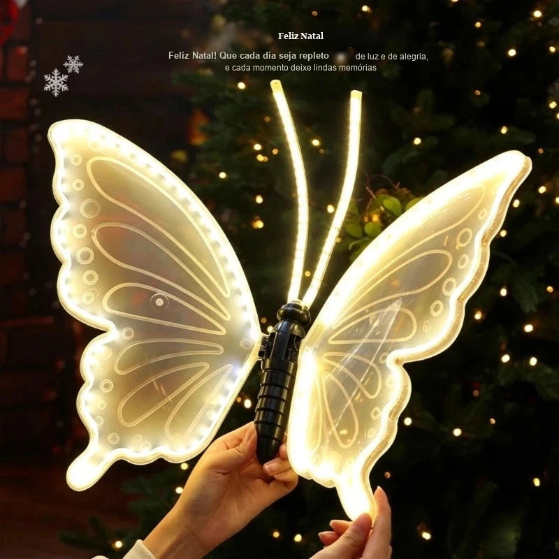 borboleta led branco quente com asas em movimento