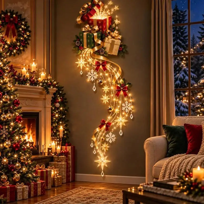 Decoração de Parede de Natal Iluminada com 16 Modelos