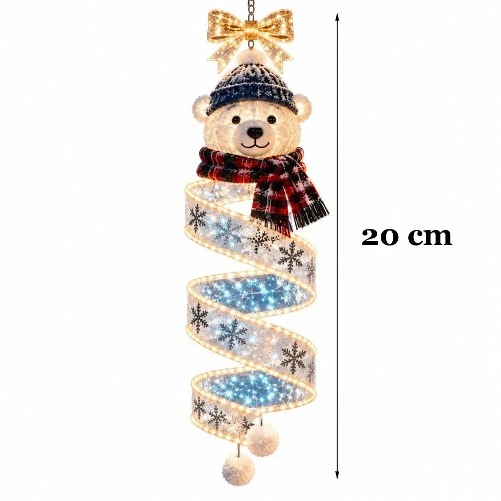 medida do enfeite de natal urso de inverno em espiral
