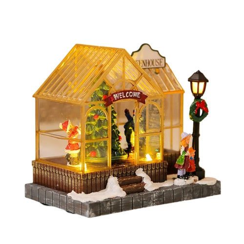 Estufa de Natal Iluminada com Música para Vila de Natal