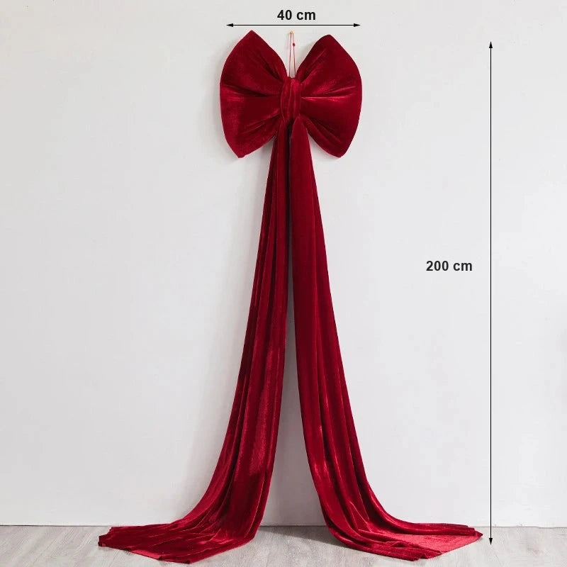 medidas do laço de natal grande vermelho 40 cm e 200 cm