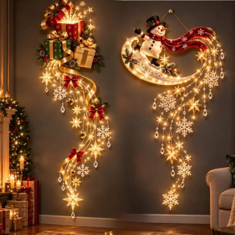 Luz de Parede de Natal em Cascata com Estrelas de LED