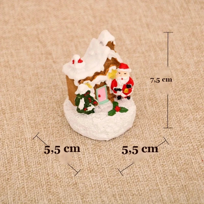 medidas da mini casinha de natal em resina