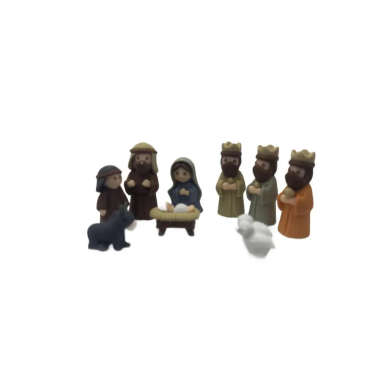 figuras do mini presépio fora da lata