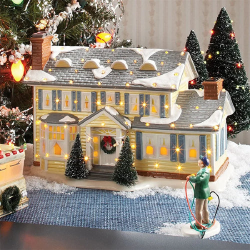 Miniaturas de Vila de Natal em Resina Casa, Trailer e Família