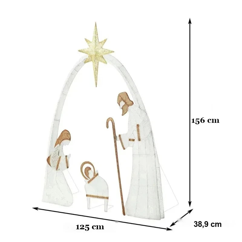medidas do presépio grande para jardim 156 cm de altura