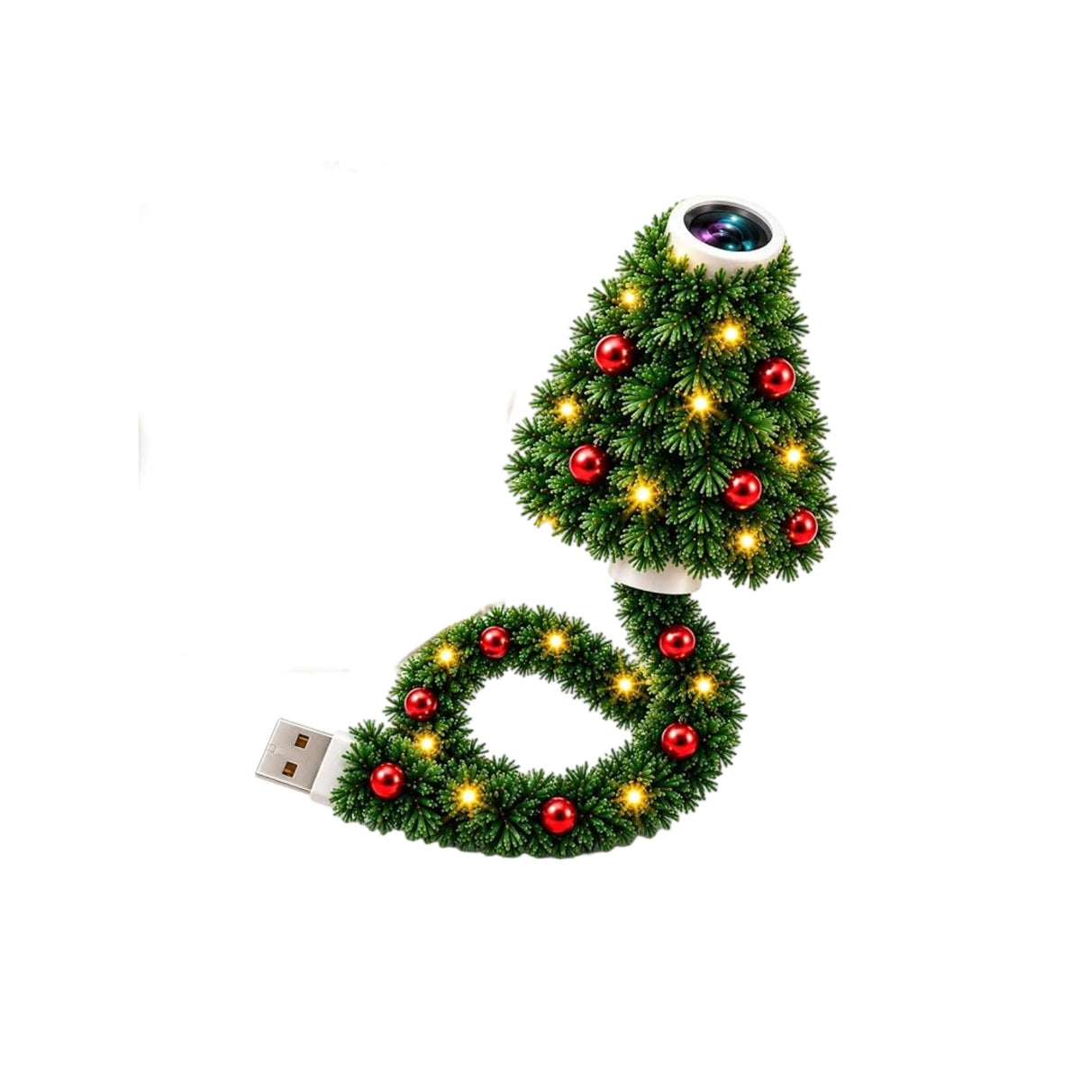 projetor de natal usb árvore com bolinhas vermelhas e luzes led